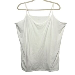 FLAW Halogen White Spaghetti Strap Tank Top Plus Size 3X Cotton Blend
